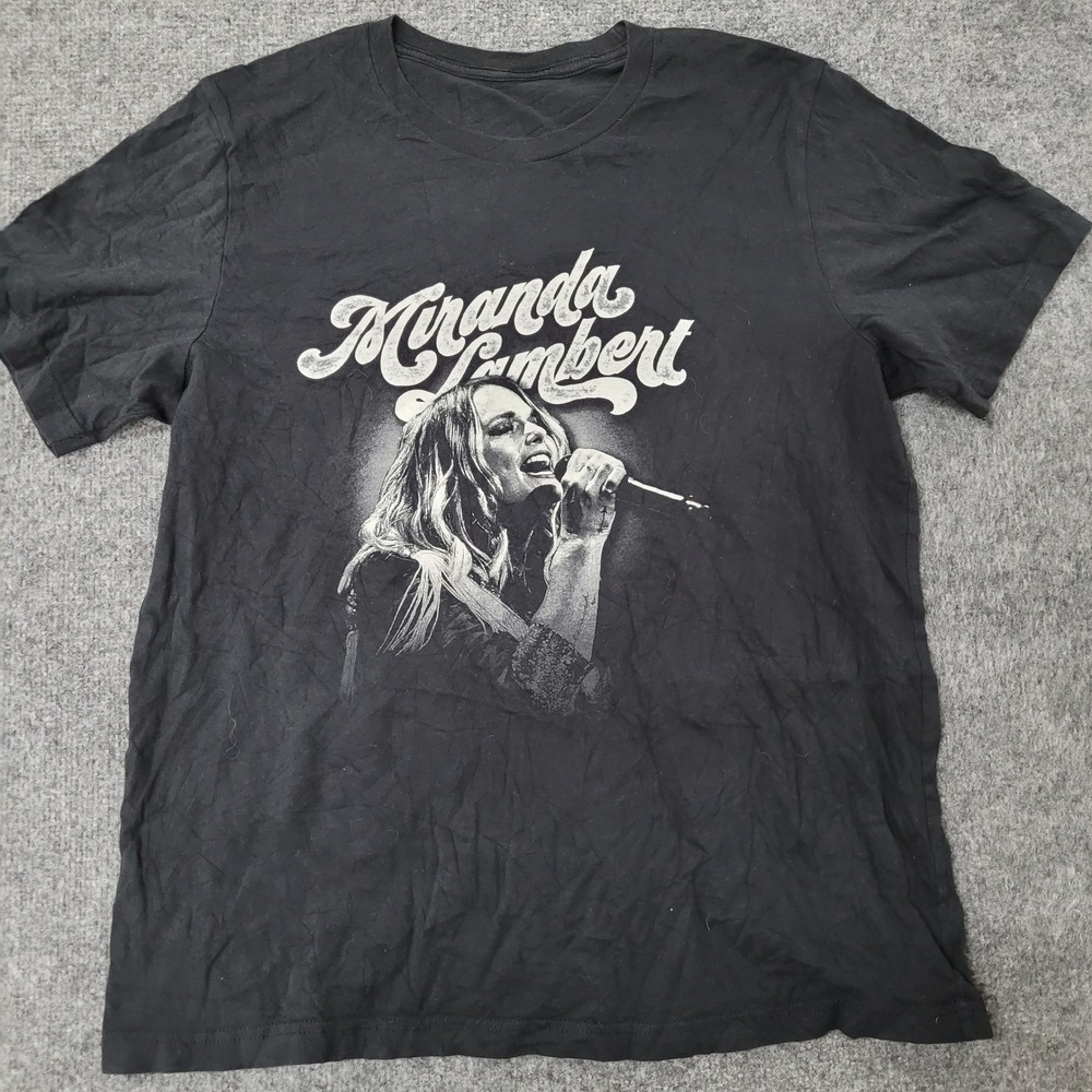 Miranda Lambert T-Shirt Womens Size L Black Graphic Concert Short Sleeve Tee